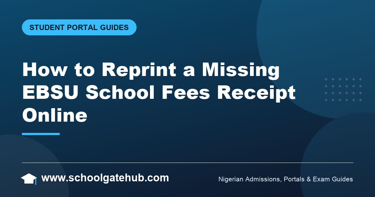 How to Print EBSU School Fees Receipt on Portal